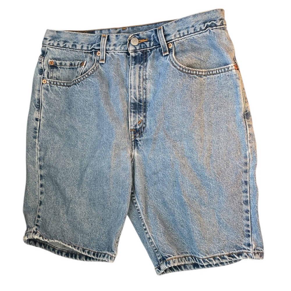 Vintage 90s Levis 505 Jean Shorts Cotton Denim High Rise Regular Fit Size 34